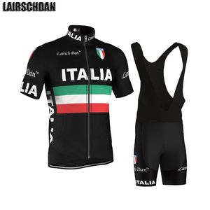 Racing Sets LACKDAN Fiets Team Italië Jersey Completo Ciclismo Bike Kleding Sneldrogende Korte Mouw Fietsen Mannen Bib Set