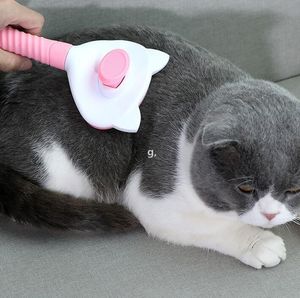 猫の犬のペットブラシ猫グルーミング美容針櫛の自己洗浄の大きいサイズの浮遊髪RRD13159