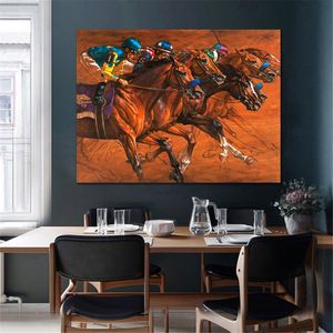 pintura a caballo al por mayor-Caballo Hombre hombre lienzo arte vintage carteles e impresiones modernas lienzos pinturas en la pared Arte imágenes Cuadros Decor