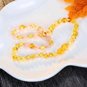 Haohupo Original Baltic Amber Teething Necklace för Kvinnor Leveranscertifikat Rosa Guld Amber Armband för Baby Gift