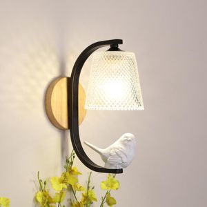 kuş deko toptan satış-Duvar Lambası Nordic Kuş Aplik Işık Yatak Odası Modern Işıklar Ev Deco İç Aydınlatma Oturma Odası Lambaları LED