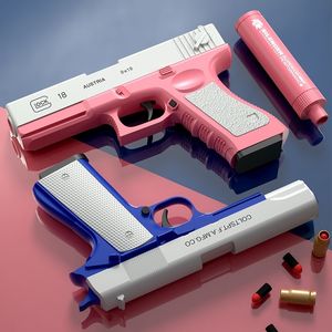 Speelgoed Gun Glock Transparante Shell Throwing Soft Bullet Pistol Case Magazine Colt Desert Eagle Boys and Girls M1911