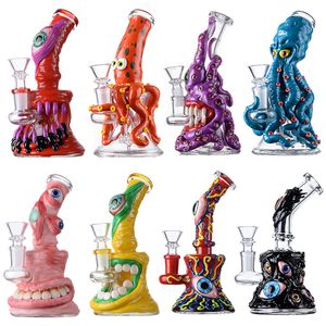 Unique Heady Glass Bongs Halloween Style Hookahs Water Pipes Showerhead Perc Octopus Oil Dab Rigs Beaker Bong mm Thick Small Mini Wax Rigs With Bowl