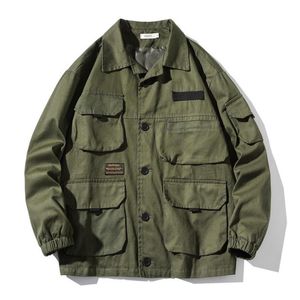 exército japonês venda por atacado-Jaquetas masculinas Casaco de moda Homens Army Cargo e Casacos Japoneses Streetwear Macho Algodão Varsity Oversized xl Bomber