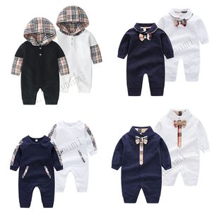 Dziecko ubrania moda dżentelmenem pajaciki wiosna jesień romper bawełna noworodka projektant dzieci kombinezony niemowląt top s
