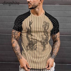 дракон американский оптовых-Мужские футболки Dingsshite Dringson и Phoenix Pattern Papered Мода Европейская американская футболка с короткими рукавами