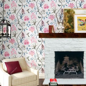 Tapety m kwiatowy ptak vintage amerykański kraj ogrodowy styl włókniny tapety sypialnia salon wystrój szyk