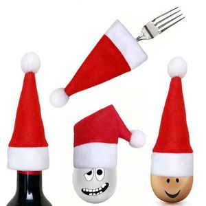 ingrosso ornamento della cucina-Cappello di Natale Cappello Cappello Cappuccio Cucina Tableware Holder Bag Decorazioni di Natale Decorazioni natalizie ornamento per la casa