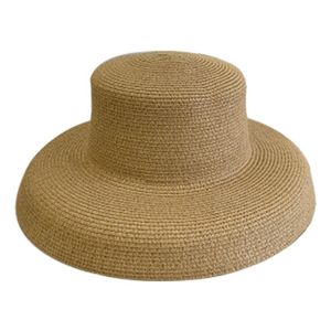 круглая соломенная шляпа оптовых-Широкие Breim Hats Женщины Элегантные Защита Солнца Складные Аксессуары Круглый Верх Топ Сплошной Пляж Лето Большой Путешествия Соломенная Шляпа Открытый Портативный