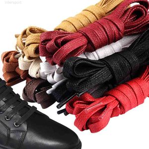 genişlik ayakkabıları toptan satış-10 Renkler cm Ayakabı Su Geçirmez mm Genişlik Düz Mumlu Ayakkabılı Dayanıklı Rahat Deri Ayakkabı Dizeleri