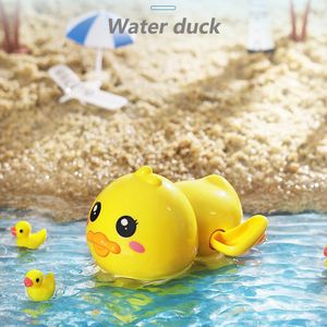 Children s toys splashing duckling wind up yellow duck baby bathroom parent child interactive bath swimming toy