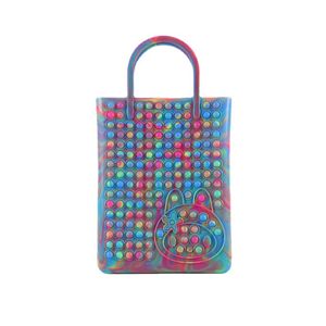 Gratis door zee Nieuwste kleurrijke regenboog duw bubble fidget speelgoed siliconen handtassen cadeau voor dames yt199504