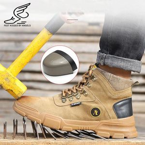Wholesale oil resistant boots for sale - Group buy Boots High top Cowhide Safety Shoes Men s Anti smashing Work Man Anti stab Fire proof Wear resistant Oil Resistant