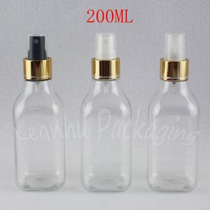 Opslagflessen potten ml transparante vierkante plastic fles met gouden spuitpomp cc lege cosmetische container toner water sub bottl