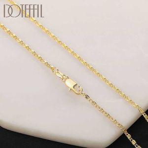 Doteffil sterling silver tum guld mm kedja halsband för kvinnor man mode bröllop present smycken p0809