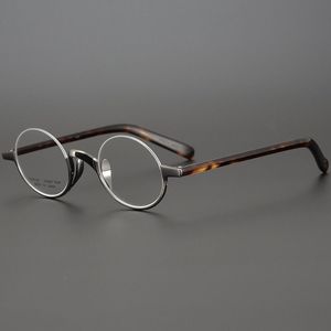lightweight titanium eyeglass frames venda por atacado-70 de desconto na fábrica Promoção japonesa feitos à mão pura titânio homens óculos frames semi rim Retro redondo Óptica miopia mulheres óculos óculos leves