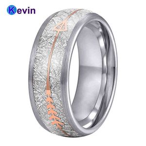 Men Women Wedding Bands Tungsten Carbide Ring With Rose Gold Steel And White Meteorite Inlay Arrivals