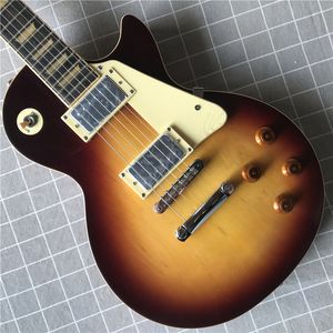 2021 Ny stil elektrisk gitarr Maple Top Tune O Matic Bridge Mahogny One Kropp och En Nacke Rosewood Fingerboard Guitar