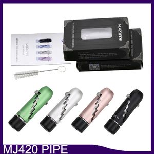 100 Original MJ420 Pipe Dry Herb atomizer Kit With mm Diameter Aluminum Tube Spring loaded structure cigarette vaper VS twisty glass blunt