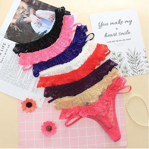 Wholesale floral lingeries resale online - Women s Panties Lace Sexy Lingerie Floral Embroidery String Thong Brief Erotic Underwear Women Clothes Sensual