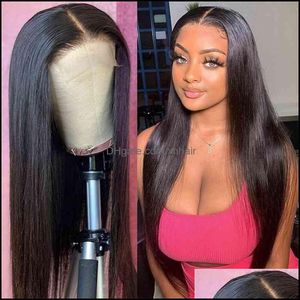 Synthetic Wigs Hair Products Rosabeauty X4 Closure Wig Inch Straight Brazilian Human Remy Bone Lace Frontal Pre Plucked For Black Wom