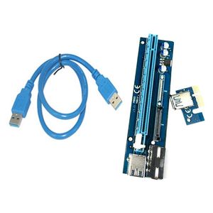grafikkartenleistung großhandel-Grafikkarten PE503 PCI E x bis x Verlängerungskabel Dual Netzteil Schnittstelle Pin SATA Adapterkarte für BTC Bergmann