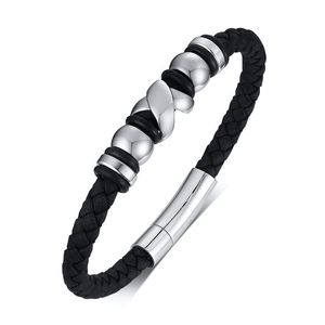 Bangle Trendy Simple Style Leather Bracelet Titanium Steel Accessories European And American Fashion Men s Jewelry For Men