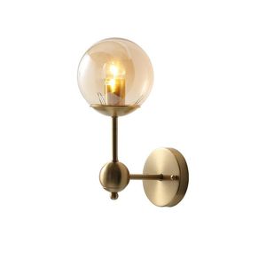 Wall Lamp Glass Ball Luminaria Nordic LED Modern Copper Living Room Sconce Background Golden Home Deco Light Fixtures