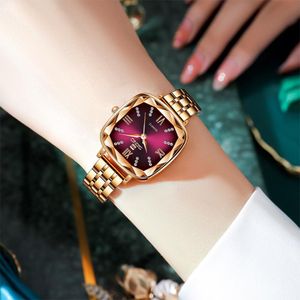 hübsche geschenke für frauen großhandel-Armbanduhren Hübsch Luxus Wasserdichte Uhren für Frauen Mode Quarzuhr Square Relogio Feminino Luxe Cadeau Femme Geschenk