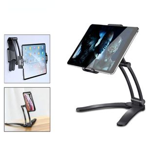 Wholesale phone wall stand resale online - Cell Phone Mounts Holders Universal Tablet Stand Wall Desk Mount Metal Bracket Smartphone Holder For