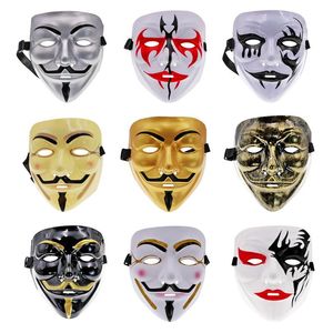film teması toptan satış-Diğer Olay Parti Malzemeleri Film Cosplay V Vendetta Hacker Maske Film Tema Anonim Adam Fawkes Cadılar Bayramı Noel Hediyesi Yetişkin Çocuklar