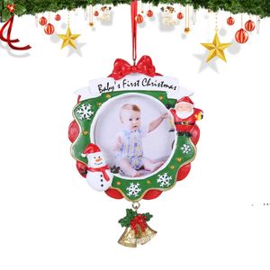 Barn Julfotografi Hängsmycke Cross Border Snowman Resin Juldekorationer Holiday Baby Xmas Gift LLD11406