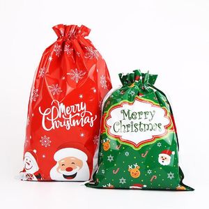 пластиковые мешки с завязками
 оптовых-Рождественские украшения шт Сумка подарок конфеты печенье пластиковые для упаковки пищевые карман