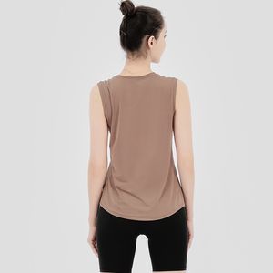 Wholesale outdoor yoga clothes resale online - Yoga Vest T Shirt Solid Colors Cross Back Women Fashion Outdoor Yoga Tanks Sports Running Gym Tops Clothes