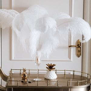 Wholesale diy feather crafts resale online - 100Pcs White Crafts Feathers DIY Decor Natural Ostrich Feather Plume Jewelry Making Wedding Party Christmas Plumas Decoration CM