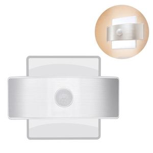 kapalı hareket sensörü ışıkları toptan satış-Güneş Lambaları Duvar Işık Hareket Sensörü Güvenlik Işıkları LED Gece Kapalı Kare Şekil Lambası Merdiven Mutfak Banyo Için Soğuk Beyaz