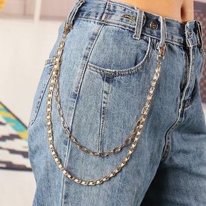 Hiphop punk metalen multi layer taille broek chain hipster rock sleutelhangers broek jeans sleutelhanger mannen vrouwen juwelen kettingen