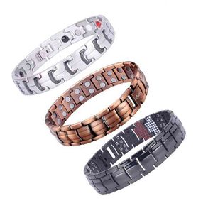 Wholesale titanium bio magnetic bracelet resale online - Titanium Stainls Steel Germanium Energy Bracelets with Bio Magnetic Bracelet Men Jewelry