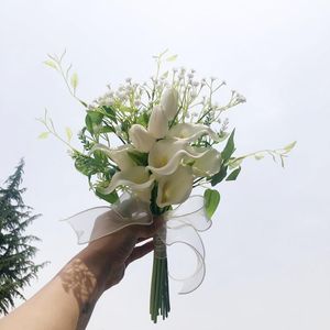 Bruiloft bloemen bruid engagement handgemaakte kleine kunstmatige boeketten po rekwisieten boeket witte decor