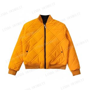 Men Women designer Down real padded sports jackets coat winter outdoor cold proof warm stracket Suit high quality Casual both side use solid yellow color