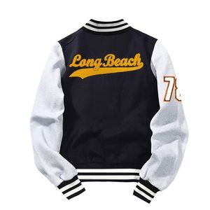 Sprzedaż przybycia Baseball Uniform Płaszcz Polar Bawełna List Preppy Styl Single Biersed Bomber Jacket Brand Odzież Mężczyźni