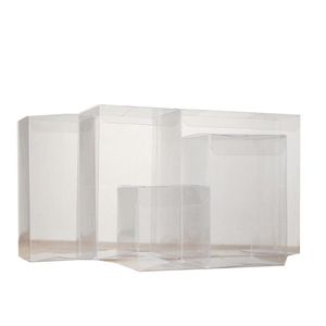 caixa de embalagem de plástico transparente de varejo venda por atacado-Envoltório de presente Caixas de embalagem de caixa de PVC Caixas de casamento pequenos quadrados transparentes de plástico transparente tamanhos