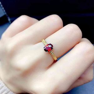est green diopside red garnet ring for women jewelry real silver good color natural gem girl Festival gift
