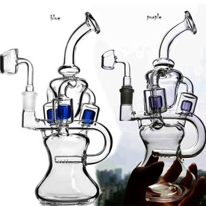 Glass Bongs Klein Recycler Oil Rigs water bongs smoking Water Pipe Inline Colored Perc Bong Glass Pipes Hookahs mm Joint