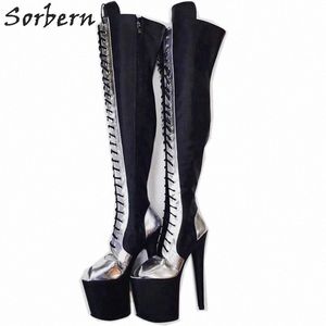 open toe long boots