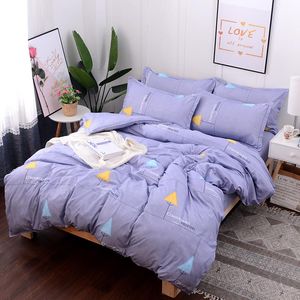 Wholesale purple sheets for sale - Group buy Bedding Sets Home Textile Duvet Cover Flat Bed Sheet Pillowcase Purple Simple Set Girl Teen Adult Woman Linen Queen King Kit