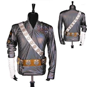 nadir ceket toptan satış-Erkek Ceketleri Toptancıları Nadir El Yapımı MJ Michael Jackson Kötü Tehlikeli Reçel Lazer Ceket Kemer Seti Performans Hediye Taklit Show Müzik Yıldızı