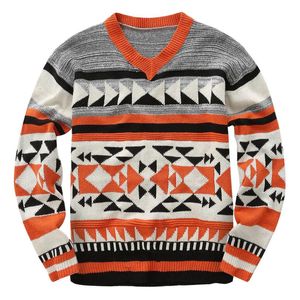Wholesale geometric print sweater for sale - Group buy Men s Sweaters Neck Casual Sleeve Long Geometric V Blouse Sweater Print Pullovers Fashion