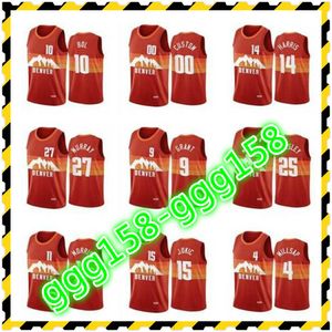 kırmızı mayo basketbol üniformaları toptan satış-2021 Jersey Baskı erkek Kadın Çocuk Koleji Kırmızı Nikola Jokic Bol Bol Jamal Murray Zeke Nnaji Şehir Basketbol Formaları Üniforma