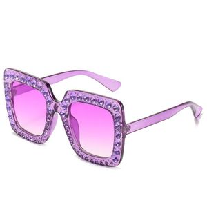 espejo de brillo al por mayor-Gafas de sol brillantes Diamante Mujeres Marca Design Flash Cuadrado Cuadrado Sombra Mujer Espejo Gafas de sol Oculos Lunete
